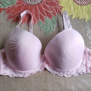 Simply Emma Elegant Pink Lace Push Up Bra 44D